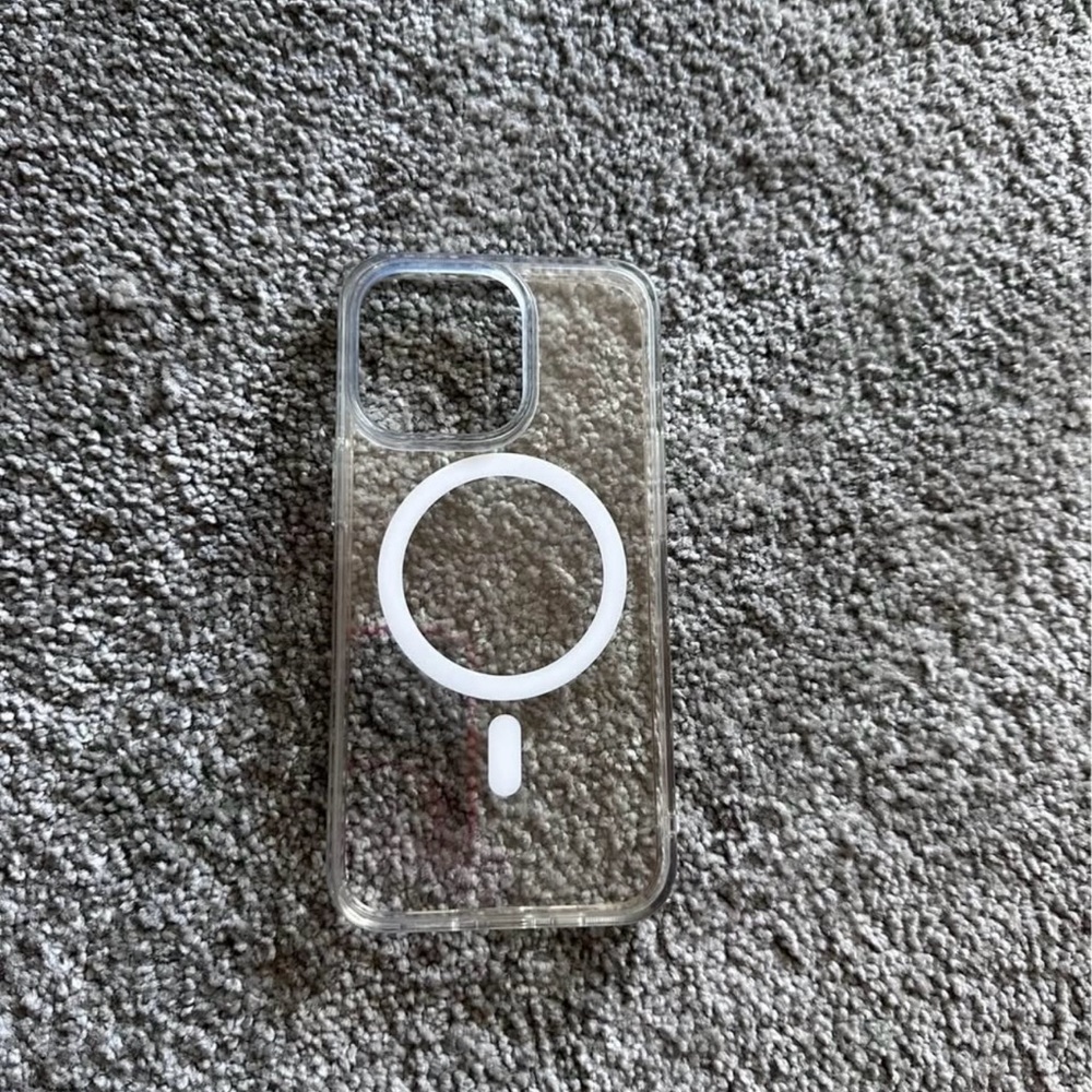 Clear Protective Phone Case with White Accents